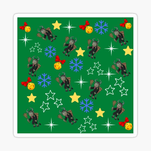 Krampus Kawaii Green Sticker