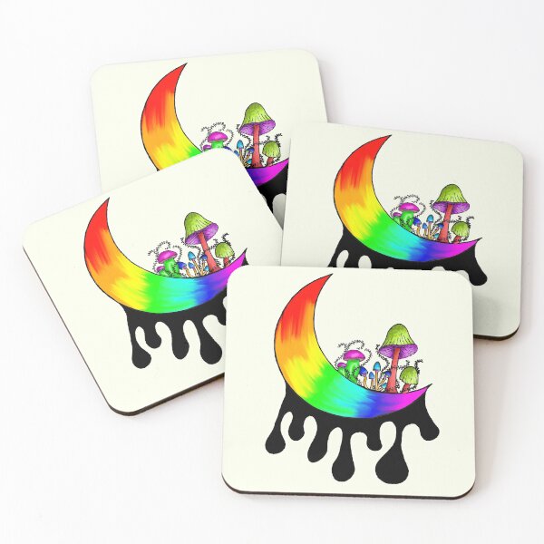 Item preview, Psychedelic Rainbow Moon designed and sold by madam-moonbeam.