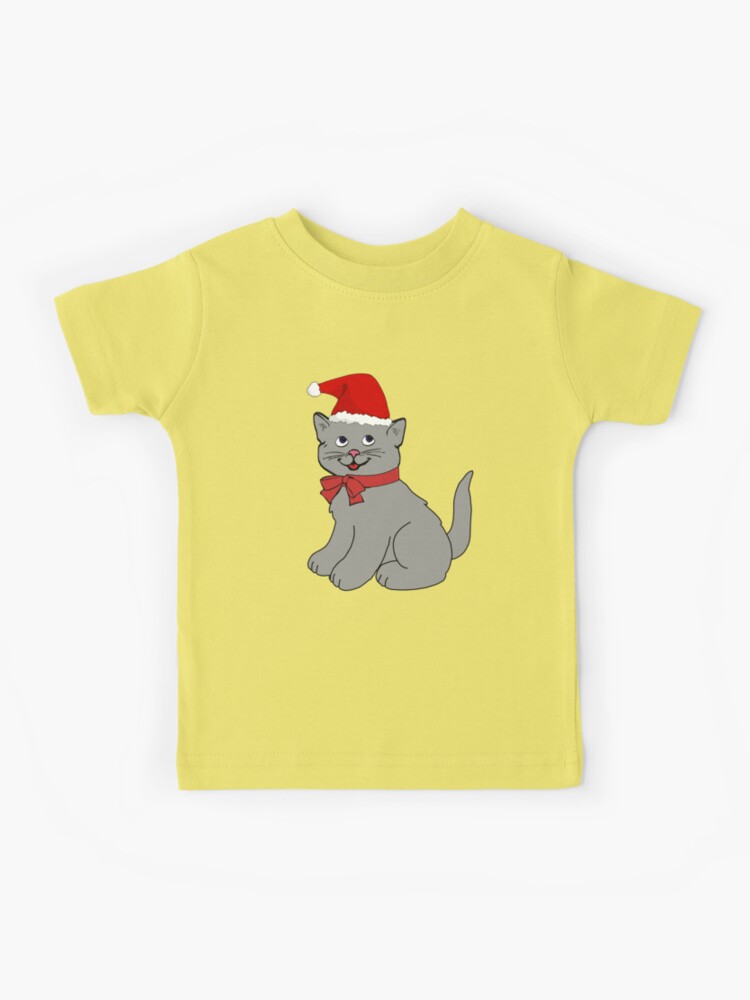 Cartoon Christmas Cat Kids T-Shirt