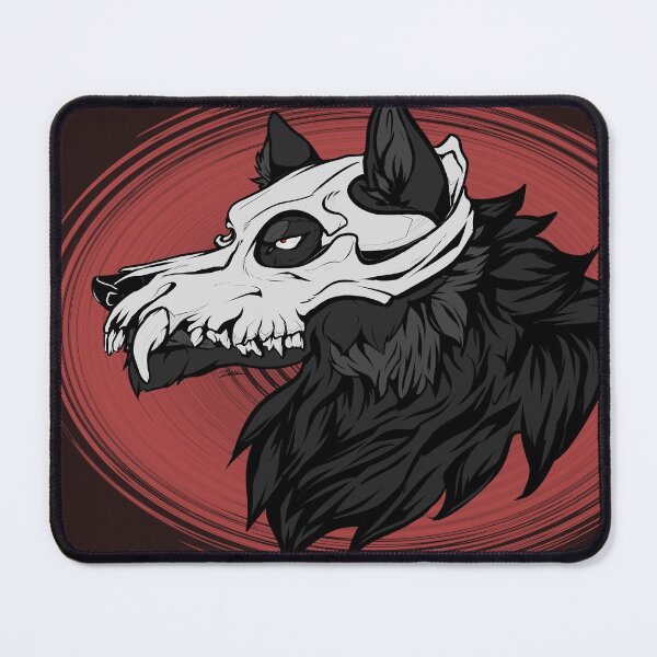 Item preview, Wolf head with skull dark colored designed and sold by ZoruCreations.