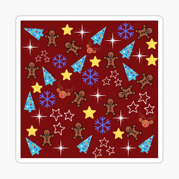 Holiday Gingerbread Man Kawaii Red Sticker