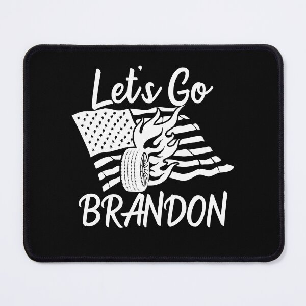 Item preview, Let's Go Brandon US Flag and Tire with Flames Funny Chant designed and sold by CharJens.
