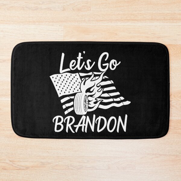 Item preview, Let's Go Brandon US Flag and Tire with Flames Funny Chant designed and sold by CharJens.