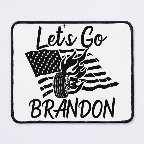 Item preview, Let's Go Brandon US Flag and Tire with Flames Funny Chant designed and sold by CharJens.