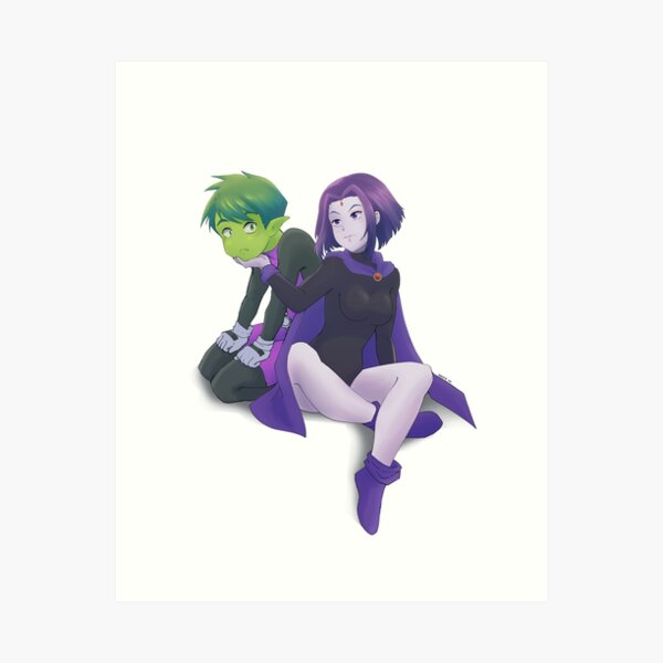 Raven & beastboy Art Print