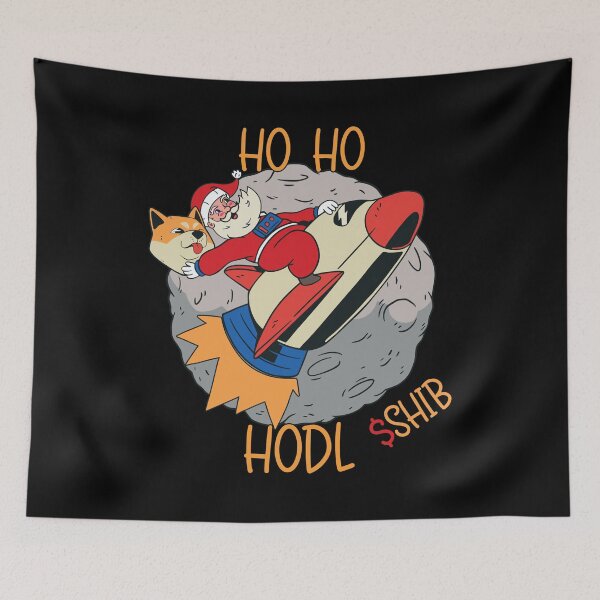 Item preview, Christmas Shiba Inu Coin Santa Taking Shib To The Moon Ho Ho Hodl designed and sold by MasterKlaw.