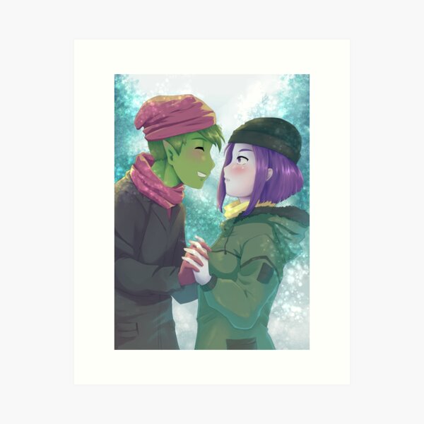 raven and beast boy2 Art Print