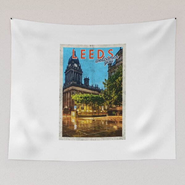Item preview, Vintage Leeds city travel poster retro cool designed and sold by TheBritishShop.