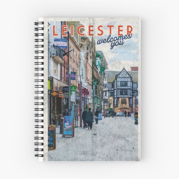 Item preview, Vintage Leicester city travel poster retro cool designed and sold by TheBritishShop.