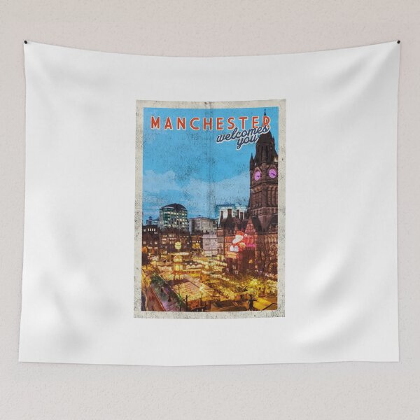 Item preview, Vintage Manchester travel poster retro cool designed and sold by TheBritishShop.
