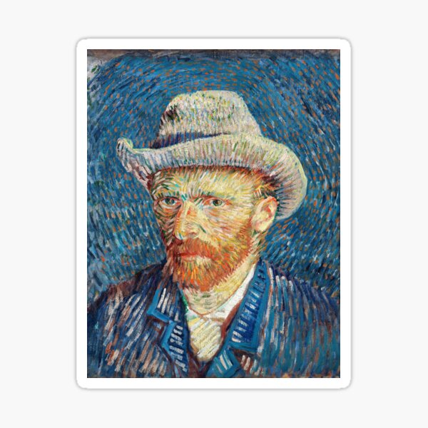 "SelfPortrait with Grey Felt Hat" Sticker for Sale by rimmatv Redbubble