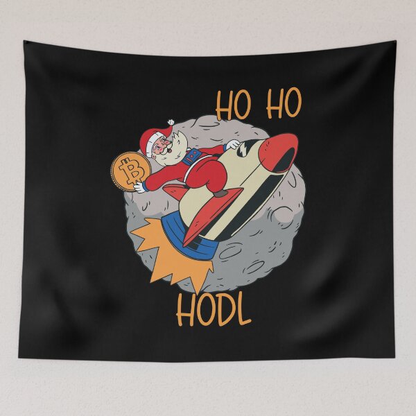 Item preview, Christmas Bitcoin Coin Santa Taking Bitcoin To The Moon Ho Ho Hodl designed and sold by MasterKlaw.