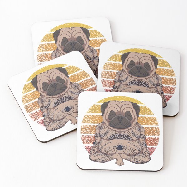 Item preview, Tattooed Pug Dog Yoga Meditation - Yoga Lover designed and sold by AR Studios.