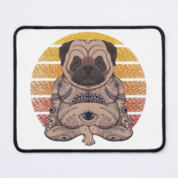 Item preview, Tattooed Pug Dog Yoga Meditation - Yoga Lover designed and sold by AR Studios.