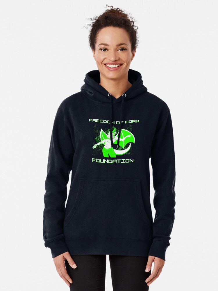Pullover Hoodie, FFF Retro anthro dragon designed and sold by Freedom-of-Form