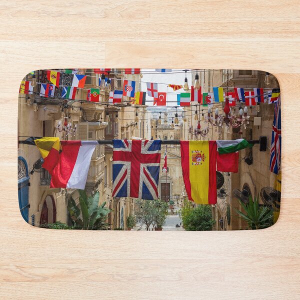 Item preview, Flags of various countries hanging over street designed and sold by lena-maximova.