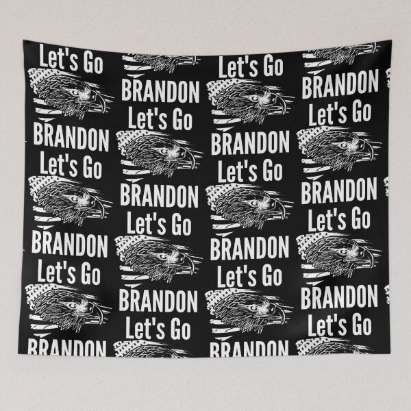 Item preview, Let's Go Brandon US Flag and Bald Eagle Funny Chant designed and sold by CharJens.
