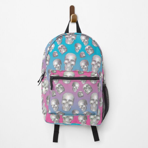 Item preview, Chrome Skulls Pattern (Magenta and Blue Background) designed and sold by HypeMode.