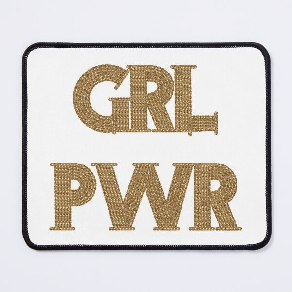 Item preview, Golden embroidery style letters grl pwr Girl Power designed and sold by SparkleandSmile.