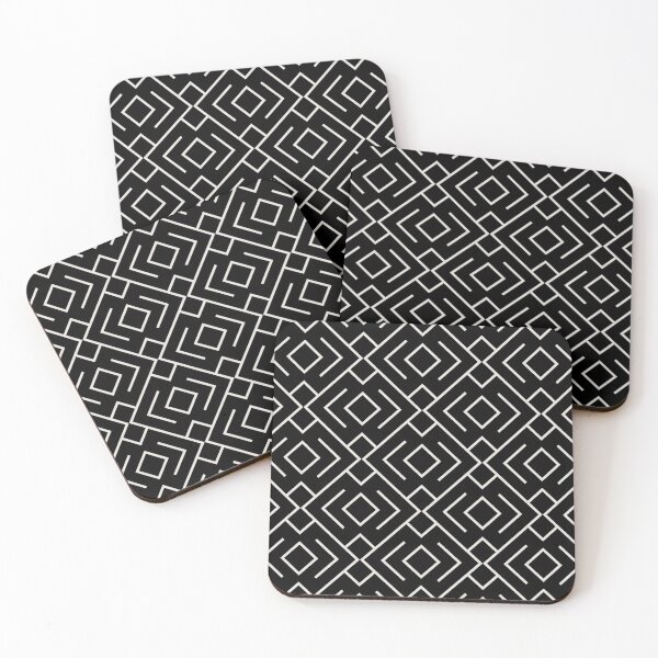 Item preview, Beige and Black Geometric Shape Mosaic Pattern 4 Pairs HGTV 2022 Popular Color Alabaster HGSW4031 - Colour Trends - Shade - Hue designed and sold by ColorOfTheYears.