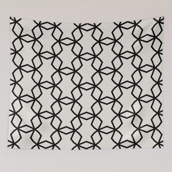 Aperçu de l'œuvre Beige and White Geometric Shape Mosaic Pattern Pairs HGTV 2022 Popular Color Alabaster HGSW4031 - Colour Trends - Shade - Hue créée et vendue par ColorOfTheYears.