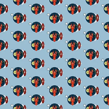 Artwork thumbnail, Crayfish party pattern by EngineerGoC