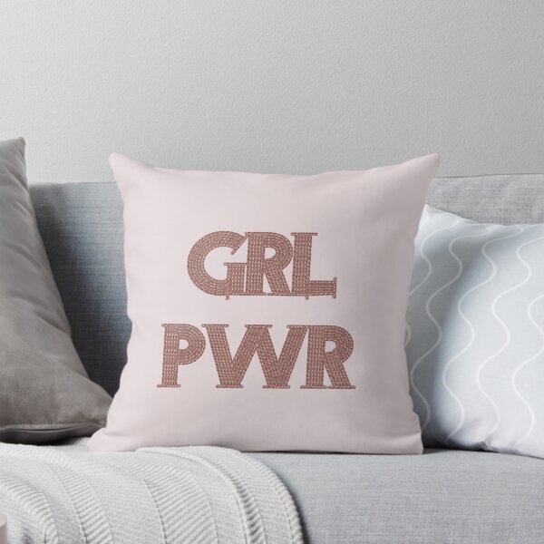 Item preview, Pink metallic embroidery style letters grl pwr Girl Power  designed and sold by SparkleandSmile.