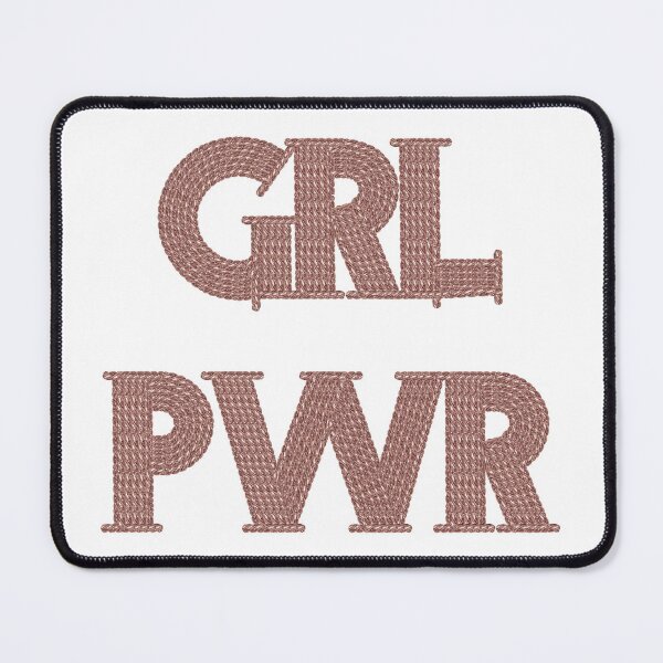 Item preview, Pink metallic embroidery style letters grl pwr Girl Power designed and sold by SparkleandSmile.