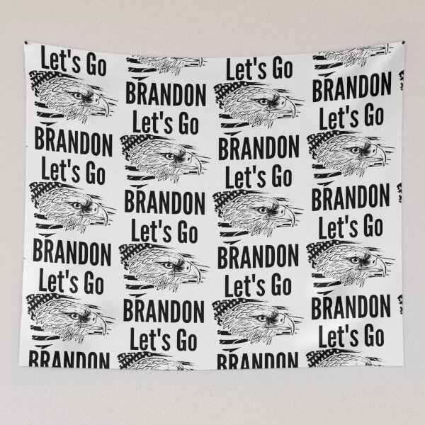 Item preview, Let's Go Brandon US Flag and Bald Eagle Funny Chant designed and sold by CharJens.