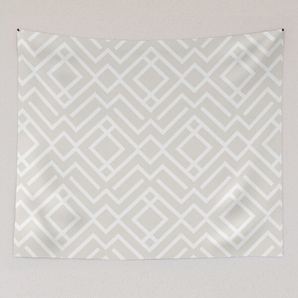 Aperçu de l'œuvre Beige and White Stripe Diamond Shape Pattern Pairs HGTV 2022 Popular Color Alabaster HGSW4031 - Colour Trends - Shade - Hue créée et vendue par ColorOfTheYears.