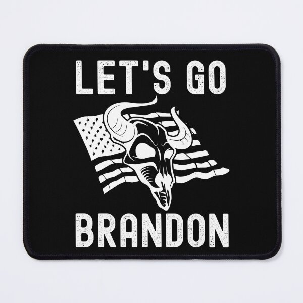 Item preview, Let's Go Brandon US Flag and Bull Horns Skull Funny Chant designed and sold by CharJens.