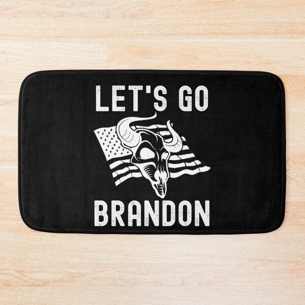 Item preview, Let's Go Brandon US Flag and Bull Horns Skull Funny Chant designed and sold by CharJens.