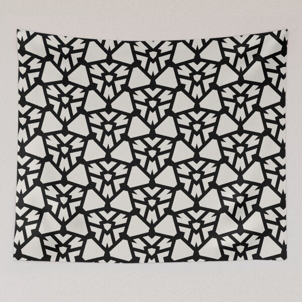 Aperçu de l'œuvre Beige and Black Shield Shape Tile Pattern Pairs HGTV 2022 Popular Color Alabaster HGSW4031 - Colour Trends - Shade - Hue créée et vendue par ColorOfTheYears.