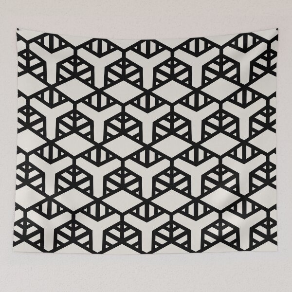 Aperçu de l'œuvre Beige and Black Geometric Shape Tile Pattern 2 Pairs HGTV 2022 Popular Color Alabaster HGSW4031 - Colour Trends - Shade - Hue créée et vendue par ColorOfTheYears.