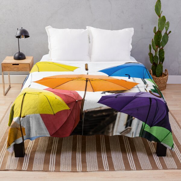 Item preview, Colorful Umbrellas iconic street photography designed and sold by mhailittlearts.