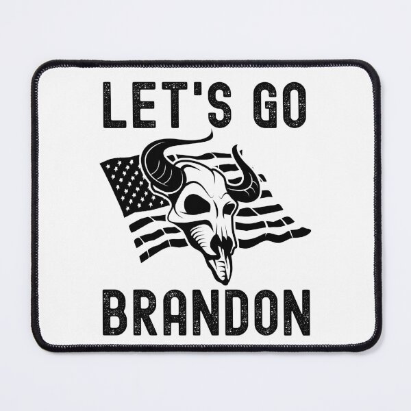 Item preview, Let's Go Brandon US Flag and Bull Horns Skull Funny Chant designed and sold by CharJens.