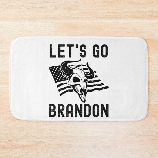Item preview, Let's Go Brandon US Flag and Bull Horns Skull Funny Chant designed and sold by CharJens.