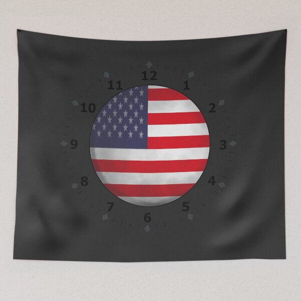 Item preview, united state flag - clock designed and sold by ZiphGames.