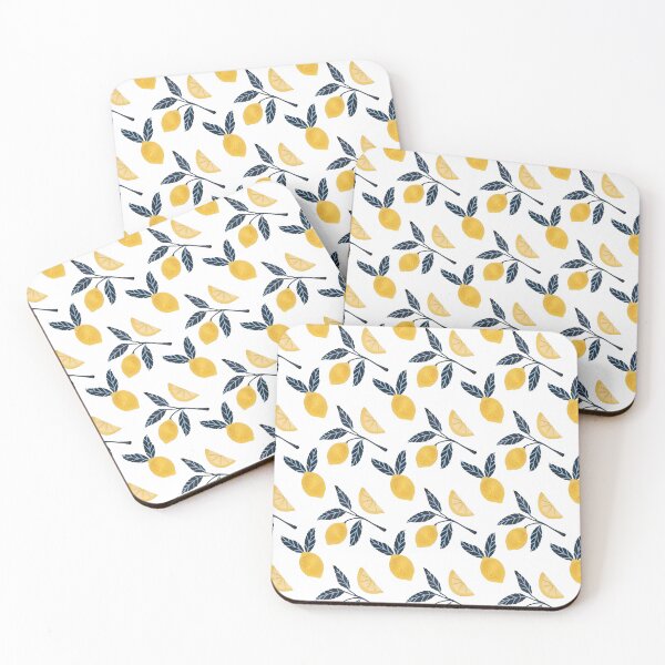 Item preview, Navy Blue & Citrus Paper Art Pattern designed and sold by PaperandPiece.