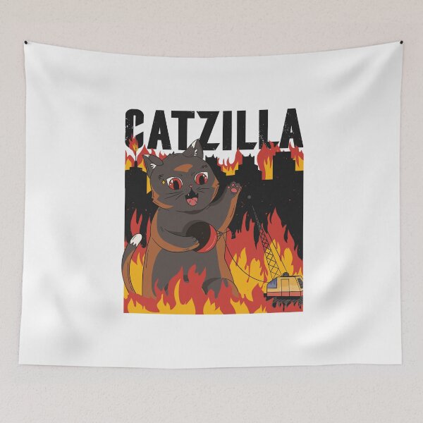 Item preview, Catzilla - cat city flames wrecking ball crane designed and sold by Tig3rE.