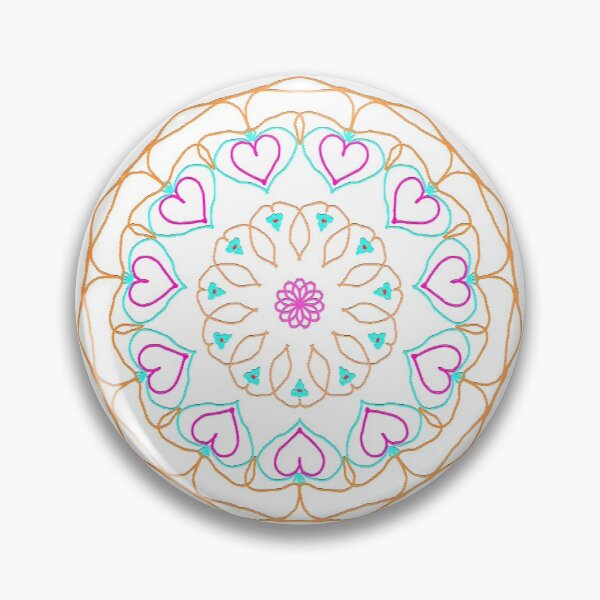 Item preview, ֎ Mandala Medallion ֍ Hearts & Flower - Cute Girls Design designed and sold by Spinning Plates 360.