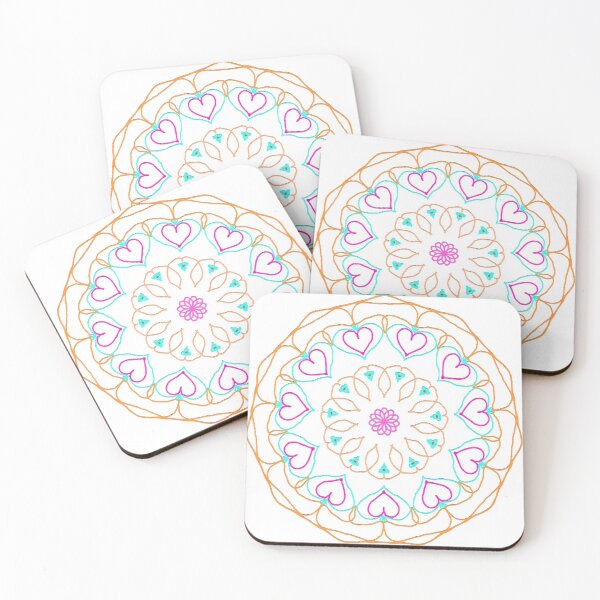 Item preview, ֎ Mandala Medallion ֍ Hearts & Flower - Cute Girls Design designed and sold by Spinning Plates 360.