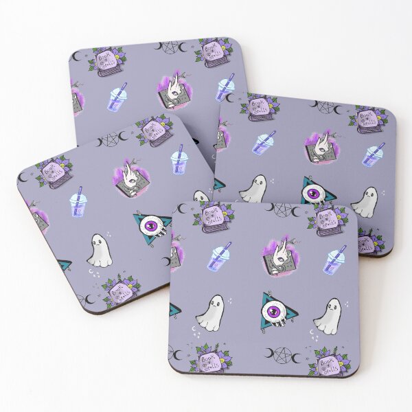Item preview, Creepy cute Print  purple grey background  designed and sold by DemonicGloom.