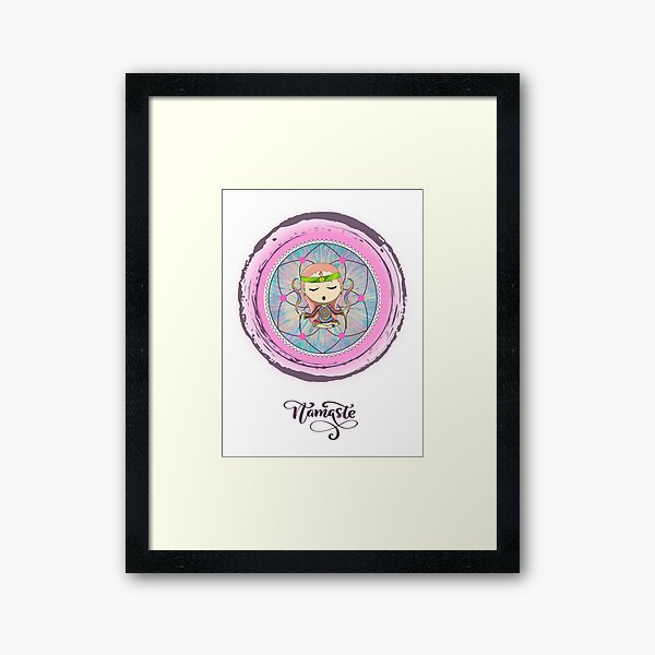 Namaste Yogi - Energy Art - Acrylic Painting & Digital Art Design Framed Art Print