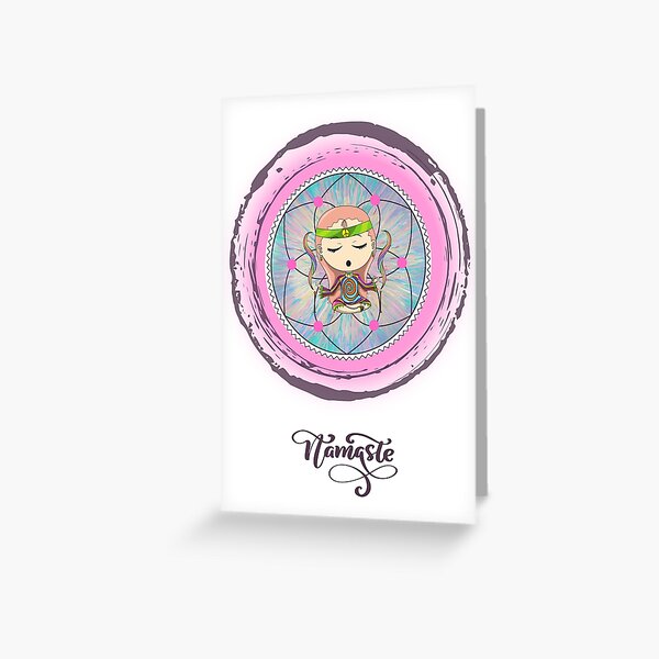 Namaste Yogi - Energy Art - Acrylic Painting & Digital Art Design Greeting Card