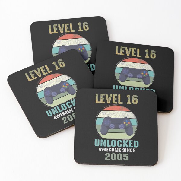 Item preview, Level 16 Unlocked Gamer 16th Bday Party Vintage  Retro 2005 designed and sold by LAXIR.