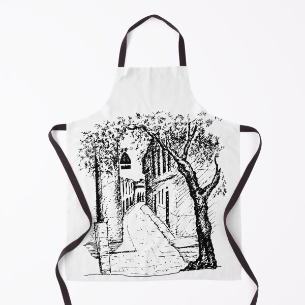 Item preview, Graphic view on old town street, in Spain, with olive tree designed and sold by Osting.