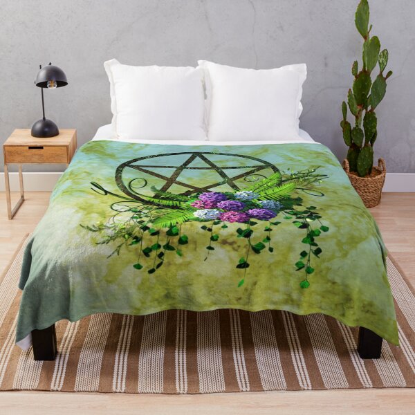 Limited Edition Flowers & Pentacle Collection - Design Two Throw Blanket