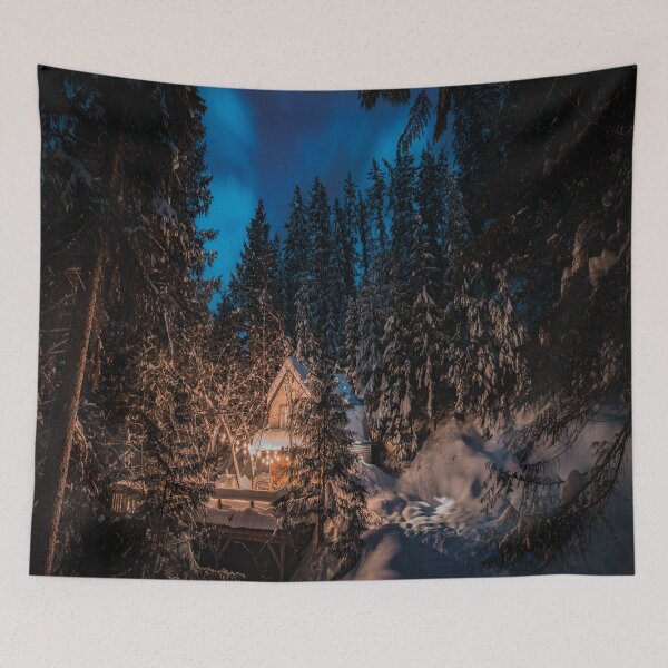 Item preview, View Of The Ice Pines And The Barn At Night designed and sold by justbejoker.