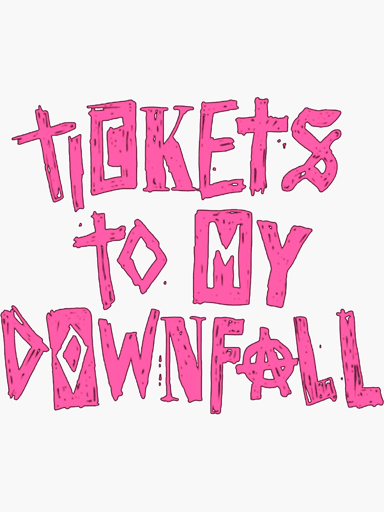 "Tickets To My Downfall" Sticker for Sale by Lynnonner | Redbubble